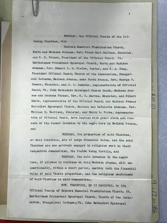 Five Churches on Madison Avenue Respond to Black Migration, Page 1, 1924.